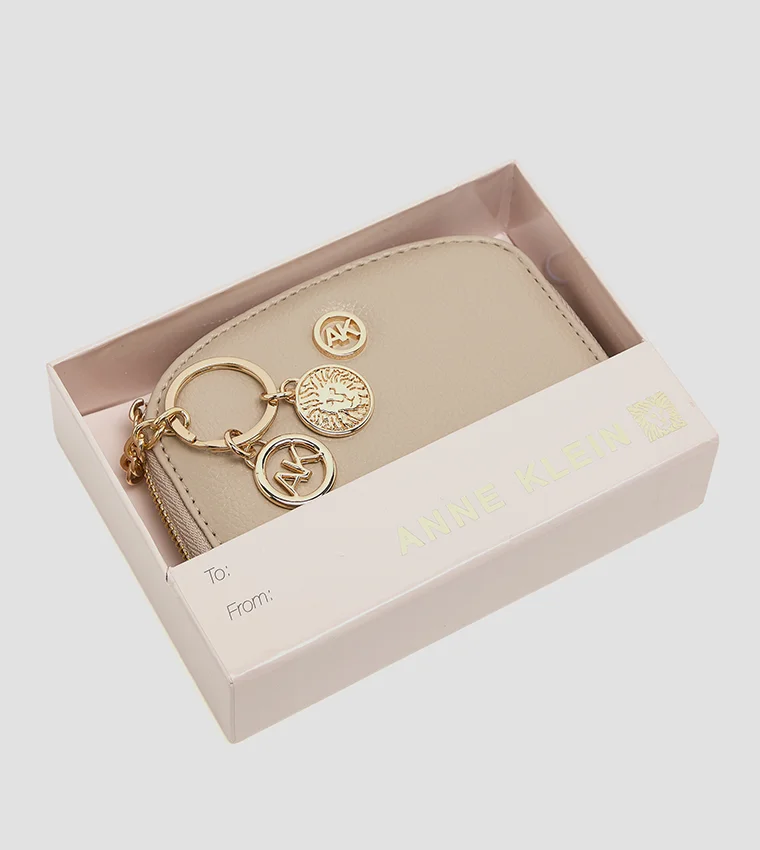 Anne Klein  Anne Klein Logo Detail Zip-around Card Holder for Women | Best Price UAE